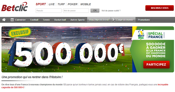 BetClic : 500.000€ si la France est championne du monde