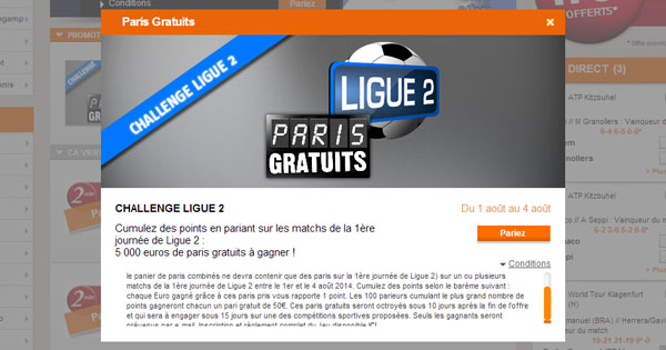 PMU : 5000€ reprise de la Ligue 2
