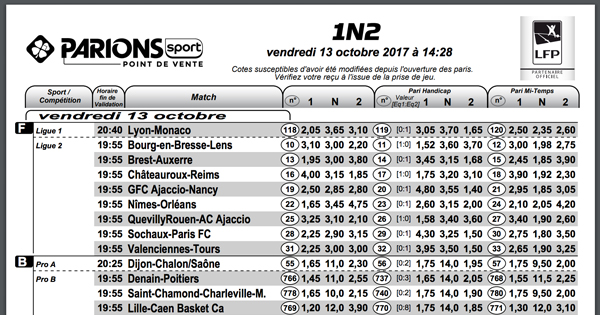 liste parions sport fdj grille